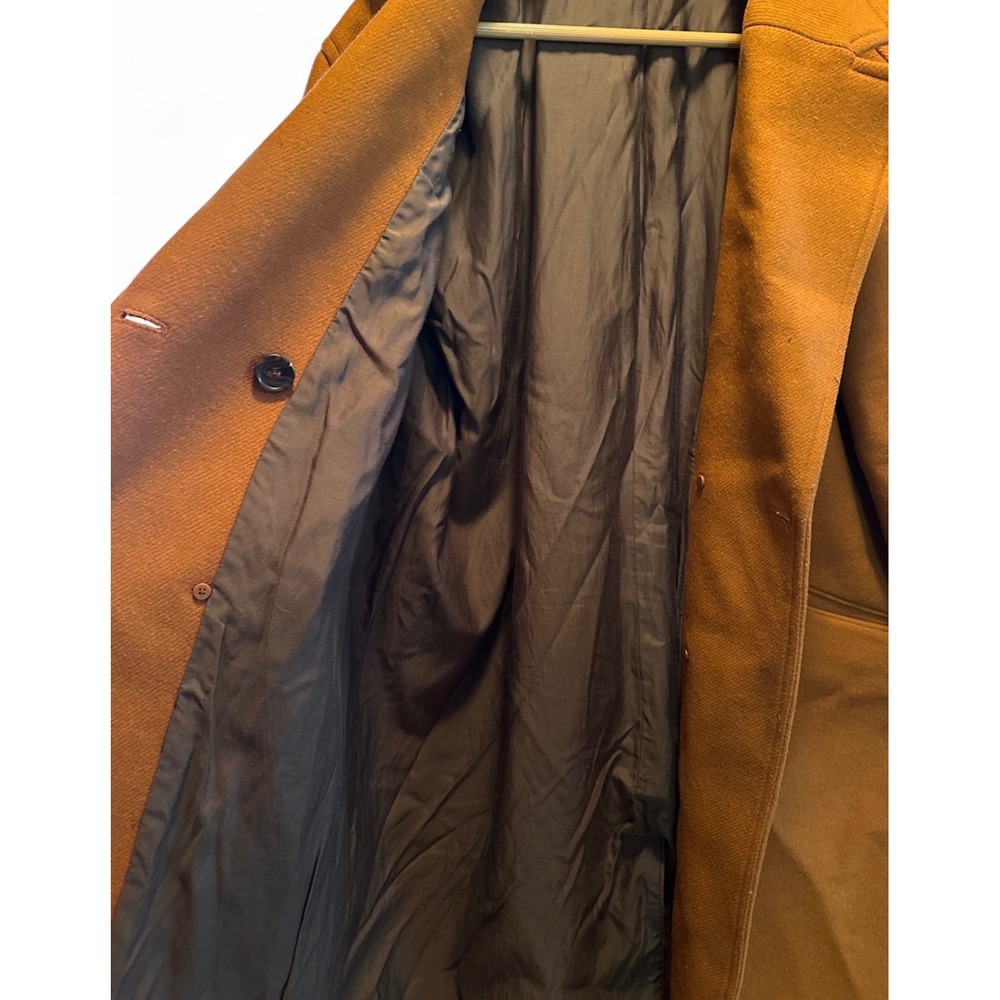 Everlane Womens Wool Blend Double Breasted Long Overcoat Rust Orange Toffee XL - Picture 2 of 6